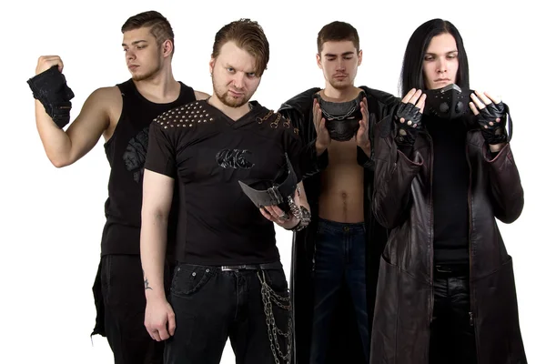 Gambar band metal dengan pakaian hitam — Stok Foto
