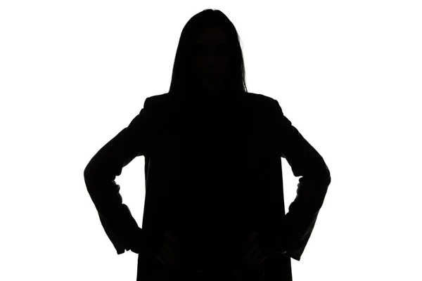 Silhouette of the man with long hair — Stock Photo, Image