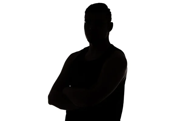 Foto av mans silhouette tittar på kameran — Stockfoto