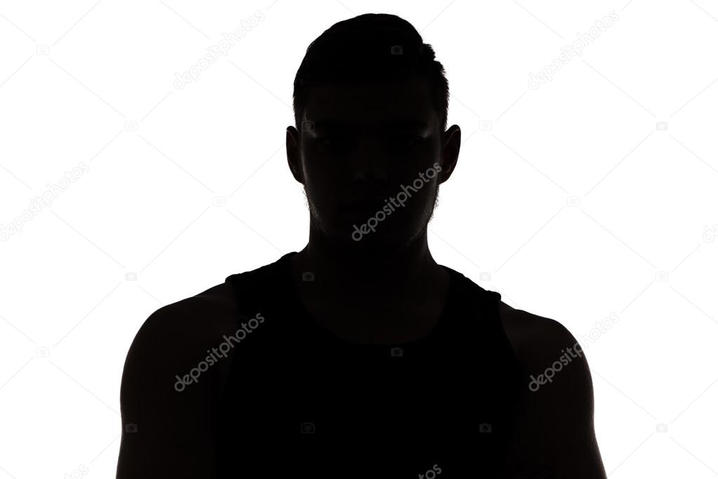 Image of muscular mans silhouette