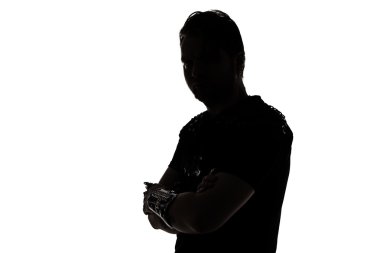 Fotoğrafı siluet kameraya bakarak - mans