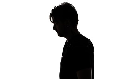 Siluet profilinde fotoğraf genç adamın