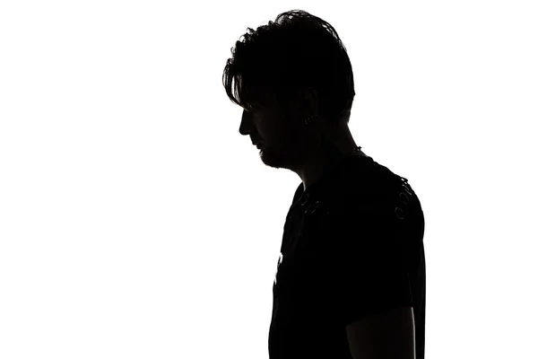 Photo of young mans silhouette in profile — Stock Photo, Image