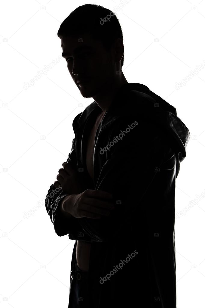 Photo of the mans silhouette in profile