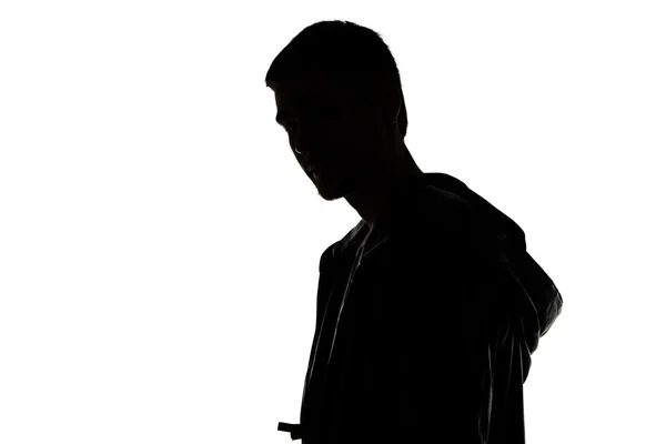 Bilden av mans silhouette - titta på kameran — Stockfoto