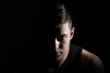 Fotoğraf siyah gölge adam