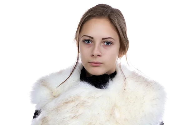 Photo of the young woman in fur — Stock Photo, Image