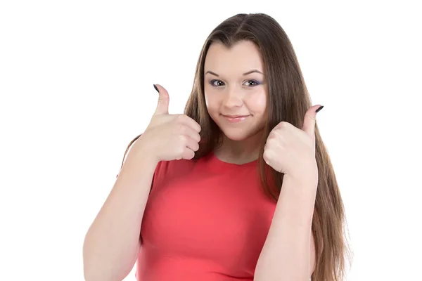 Photo of teenage girl with good news Royalty Free Stock Images