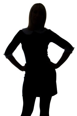 Kalça elleri ile kadın silüeti
