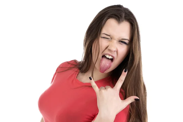 Foto di adolescente con la bocca aperta — Foto Stock