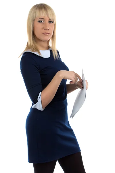 Image of reading business woman — Stock Photo, Image