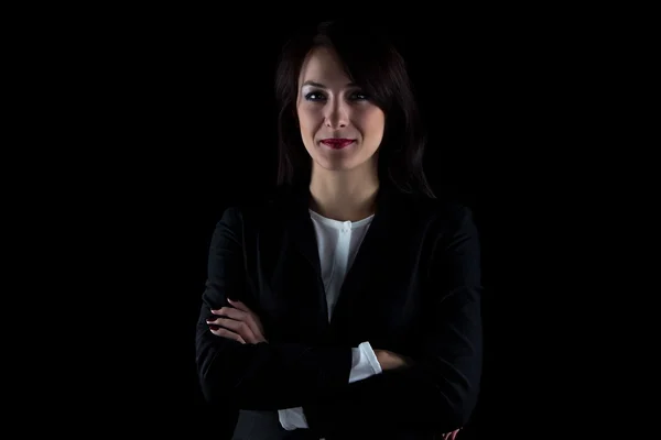 Photo of smiling brunette business woman — Stock Photo, Image