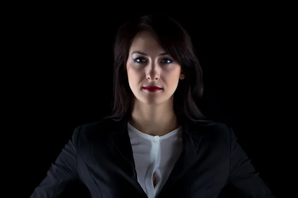 Portrait of serious brunette business woman — Stock Photo, Image