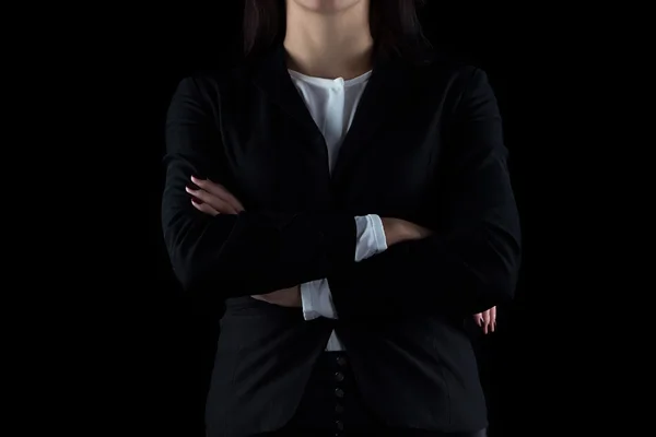 Photo of business woman with arms crossed — Stock Photo, Image