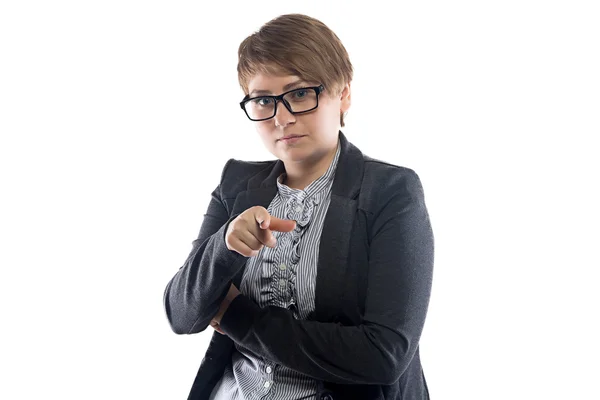 Photo of pudgy showing business woman — Stock Photo, Image