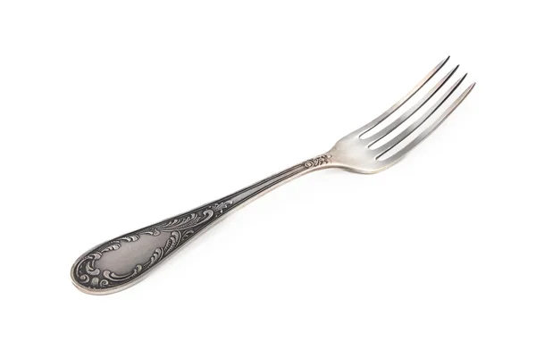 Photo of old silver fork — Stock Photo, Image