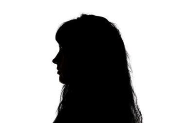 Portrait of woman's silhouette in profile clipart