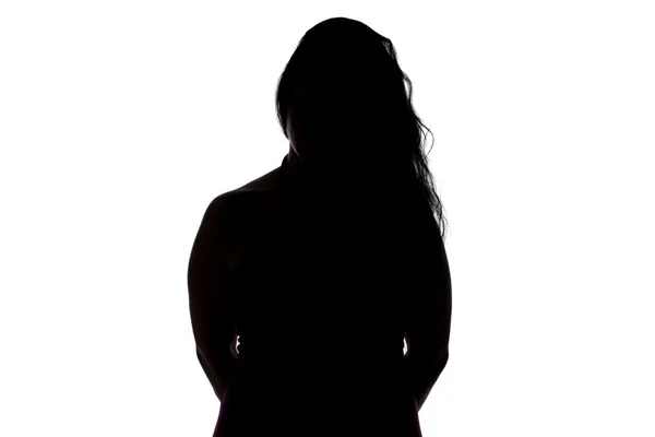 Foto van silhouet bochtige vrouw — Stockfoto