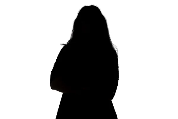 Silhouet van dikke vrouw — Stockfoto