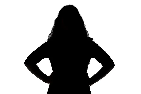 Silhouette of angry woman — Stock Photo, Image