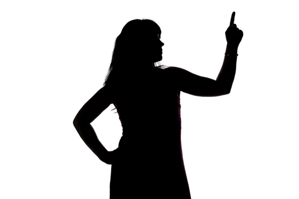 Silhouette einer auftauchenden Frau, linke Seite — Stockfoto