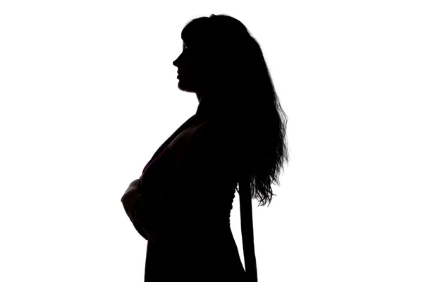 Imagem da silhueta da mulher curvilínea no perfil — Fotografia de Stock