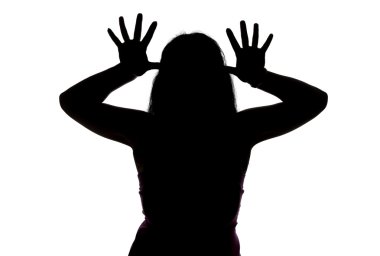 Image of mocking womans silhouette clipart