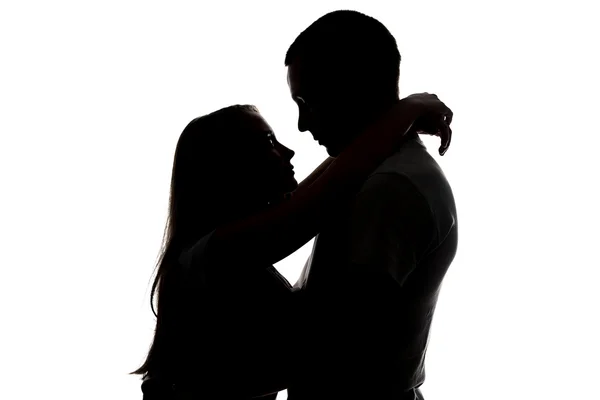 Gençler sevmek siluet