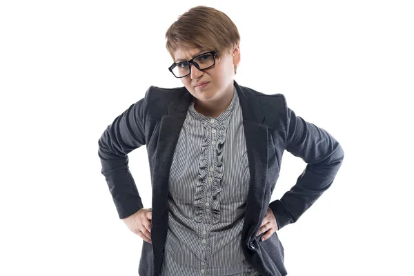 Dissatisfied business woman with short hair — Stock Photo, Image