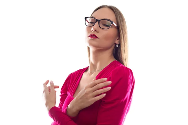 Foto de mujer de negocios con los ojos cerrados —  Fotos de Stock