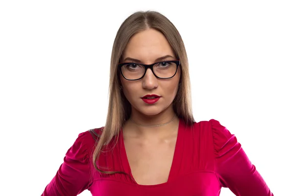 Photo beautiful woman in glasses — Stock Photo, Image