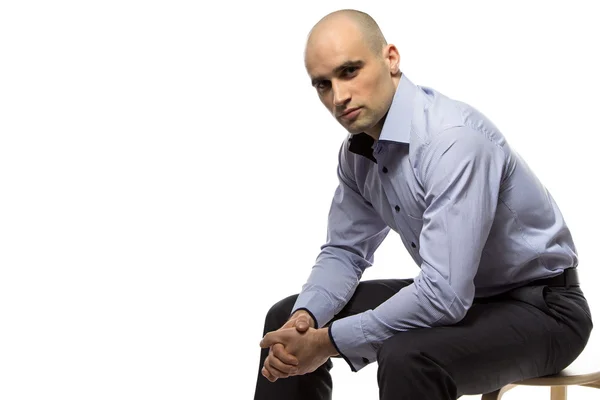Fotografie ședință om de afaceri fără păr — Fotografie, imagine de stoc