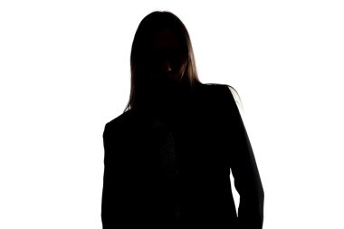 Fotoğraf doğru eğilerek womans silueti