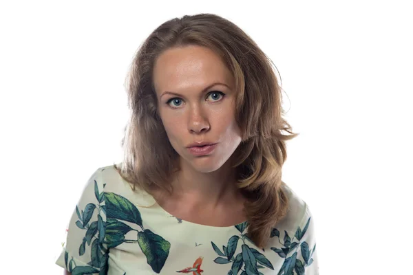 Portrait of cute woman with light brown hair — Stock Photo, Image