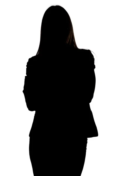 Immagine di silhouette femminile con le braccia incrociate — Foto Stock