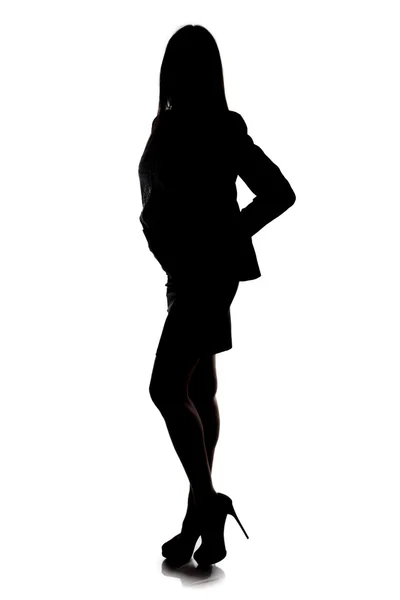 Foto donna silhouette - lunghezza intera — Foto Stock