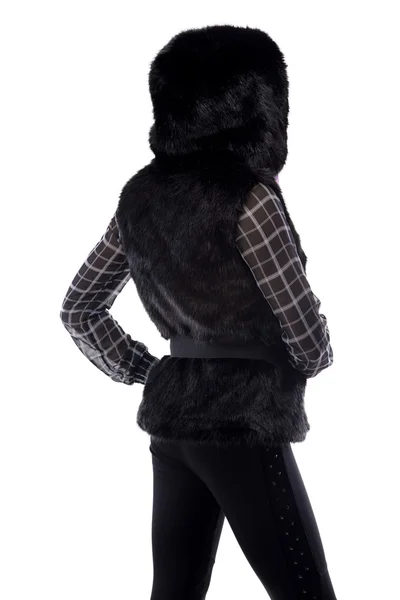 Foto de mulher em capuz preto — Fotografia de Stock