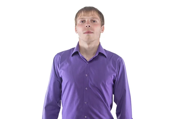 Photo of man in purple shirt — Stock Photo, Image