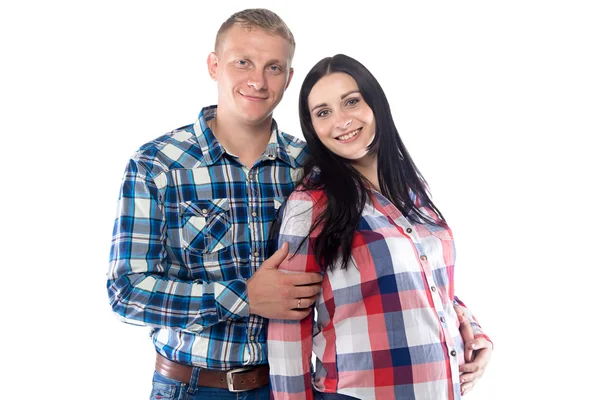 Photo of man hugging pregnant woman — Stock Photo, Image