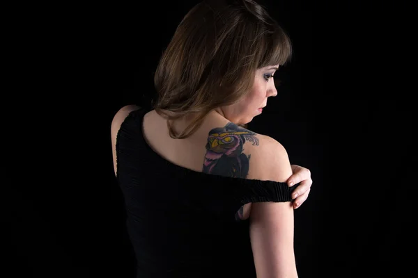 Image of fat woman with tattoo — Stock Photo, Image