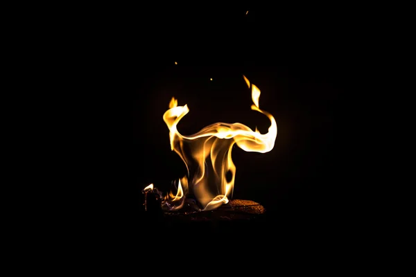 Image of dancing fire by night — Stock Photo, Image