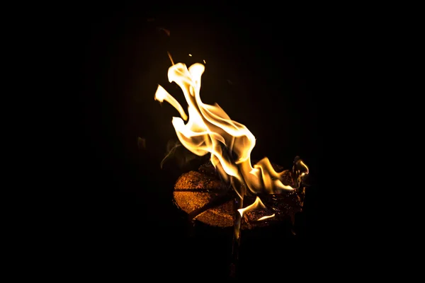 Image blazing piece of wood — Stock Photo, Image