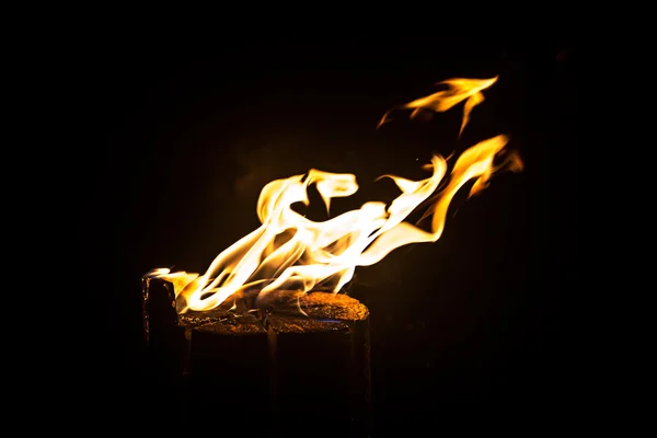 Photo of blazing log — Stock Photo, Image