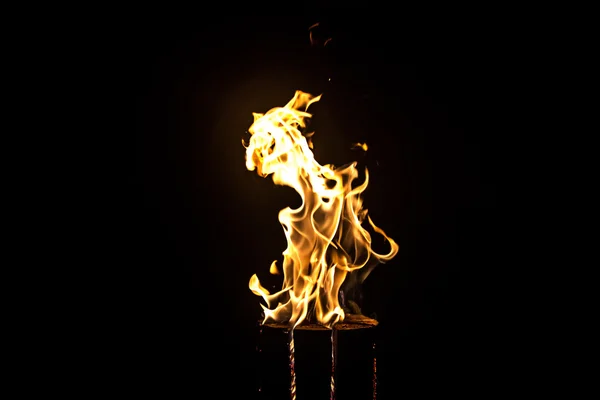 Image of glowing log, flame — Stock Photo, Image