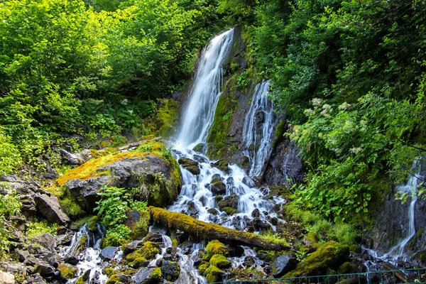 Photo of waterfall in green mountains — Stock Photo, Image