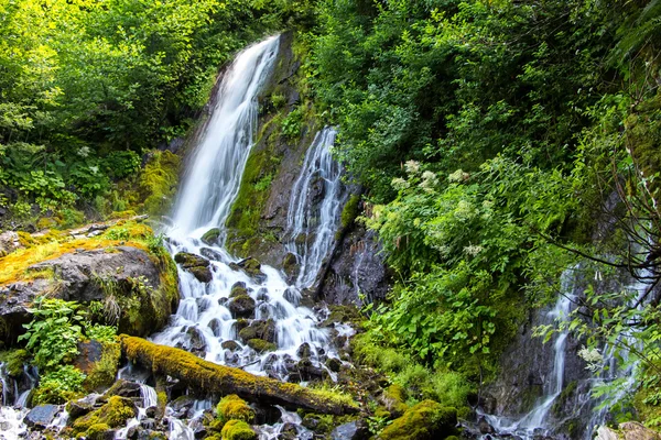 Изображение водопада в зеленых горах — стоковое фото