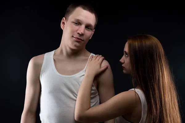 Photo of two teenagers - boy and girl — Stock Photo, Image