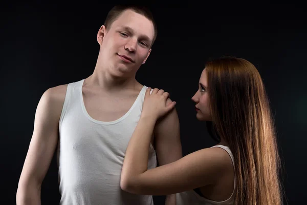 Image of two teenagers - boy and girl — Stock Photo, Image