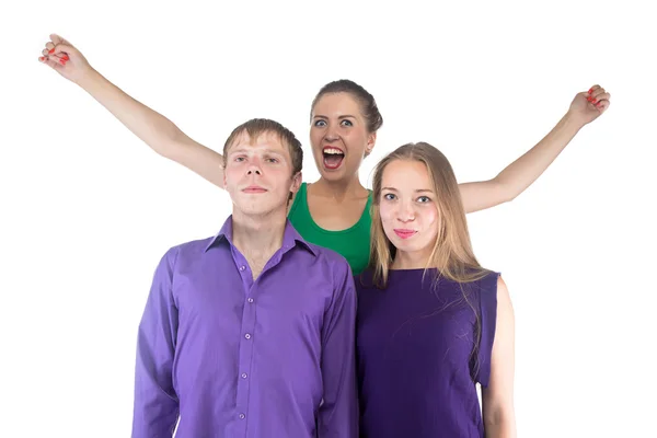 Foto de tres amigos muy felices —  Fotos de Stock