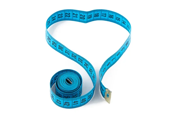 측정 테이프, 심장 사진 블루 — 스톡 사진